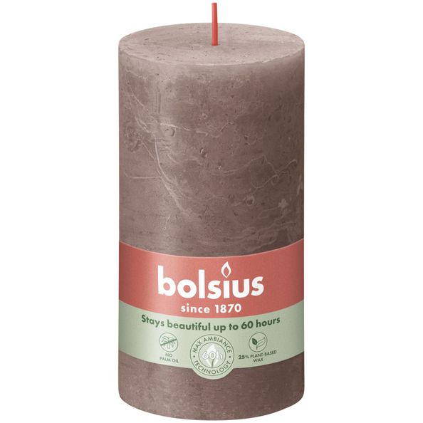 Bolsius Bolsius Stollen SHINE 4 ST Rustic 130x68 mm Rustic Taupe