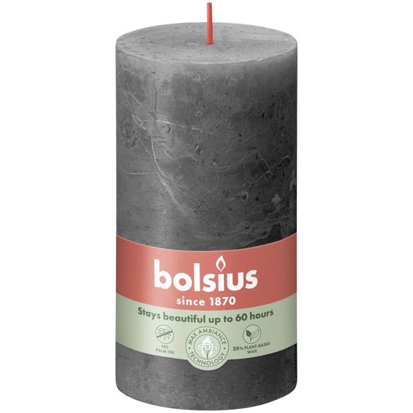 Bolsius Bolsius Stollen SHINE 4 ST Rustic 130x68 mm storm gray