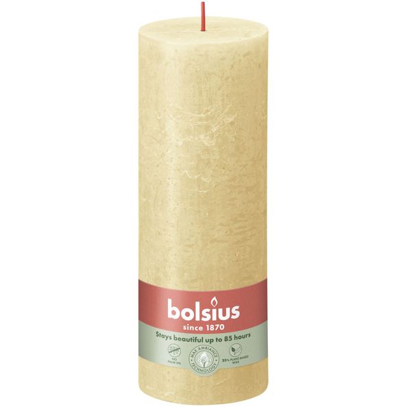 Bolsius rustic pillar candle oat beige ø68x190 mm 85 hours (4 pieces)