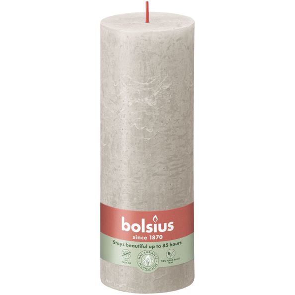 Bolsius Bolsius Stollen SHINE 4 ST Rustiek 190x68 mm sandy gray