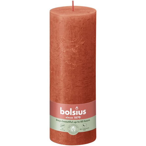 Bolsius rustic pillar candle earthy orange ø68x190 mm 85 hours (4 pieces)