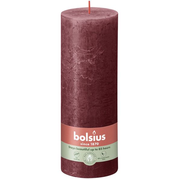Bolsius Bolsius Stollen SHINE 4 ST Rustic 190x68 mm velvet red