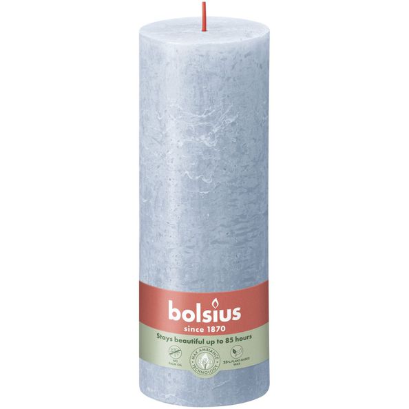 Bolsius rustic pillar candle sky blue ø68x190 mm 85 hours (4 pieces)