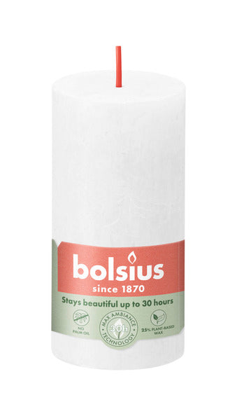 Bolsius Bolsius Stollen SHINE 8 ST Rustic 100x50 mm Cloudy White