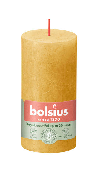 Bolsius Bolsius Stollen SHINE 8 ST Rustic 100x50 mm Honey yellow