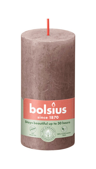 Bolsius Bolsius Stollen Shine 8 St Rustic 100x50 mm Rustic Taupe