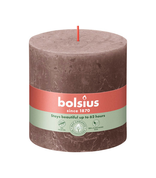 Bolsius Bolsius Stollen Shine 3 St Rustic 100x100 mm Rustic Taupe