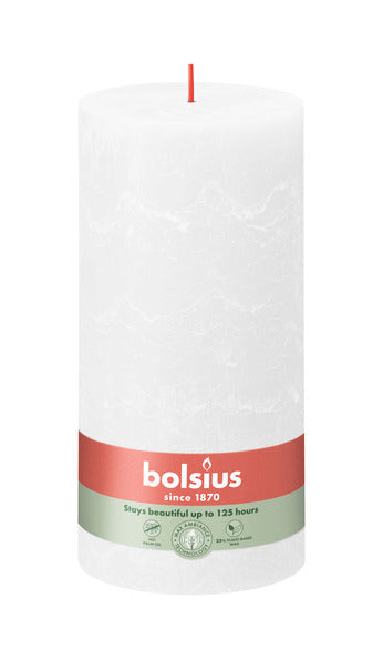 Bolsius rustic pillar candle cloudy white ø100x200 mm 125 hours (4 pieces)