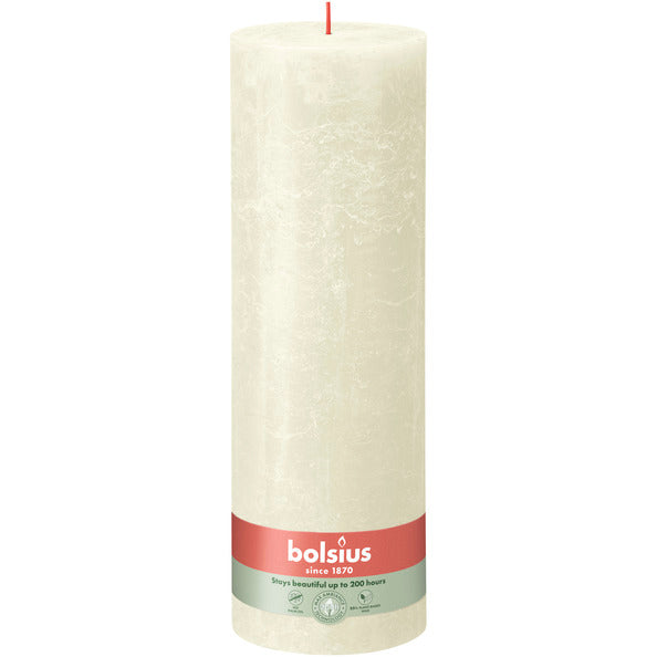Vela pilar rústica Bolsius soft perla ø100x300 mm 200 horas (4 piezas)