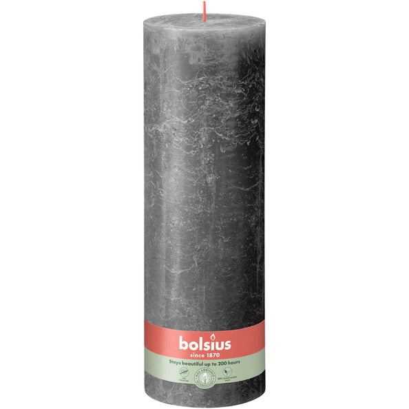 Bolsius rustic pillar candle stormy gray ø100x300 mm 200 hours (4 pieces)