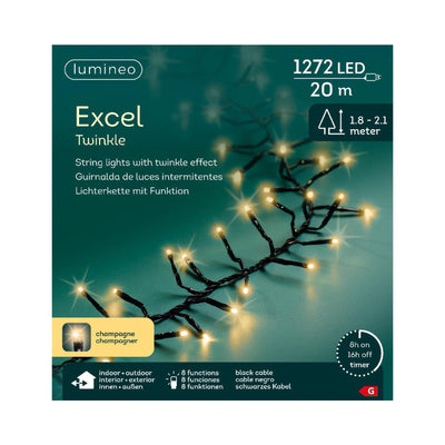 Lumineo excel scintillio 1272led 20m champagne