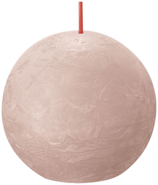 Bolsius rustic ball candle misty pink ø76 mm 25 hours (6 pieces)