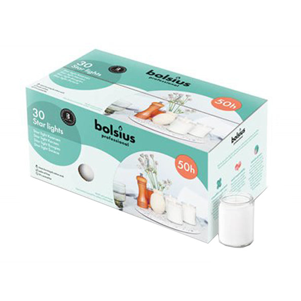 Bolsius starlights wit ø68x82 mm 50 uur (30 stuks)