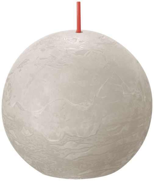 Bolsius vela bola rústica gris arena ø76 mm 25 horas (6 piezas)