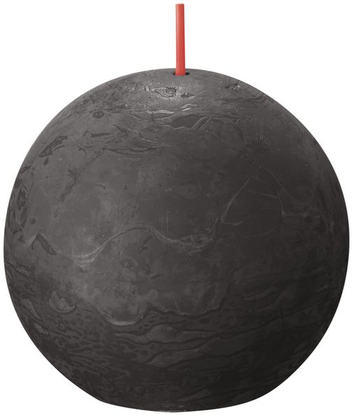 Bolsius candela sfera rustica grigio tempesta ø76 mm 25 ore (6 pezzi)