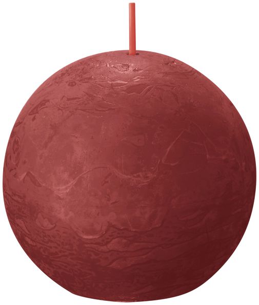 Bolsius rustic ball candle delicate red ø76 mm 25 hours (6 pieces)