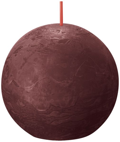 Bolsius rustic ball candle velvet red ø76 mm 25 hours (6 pieces)