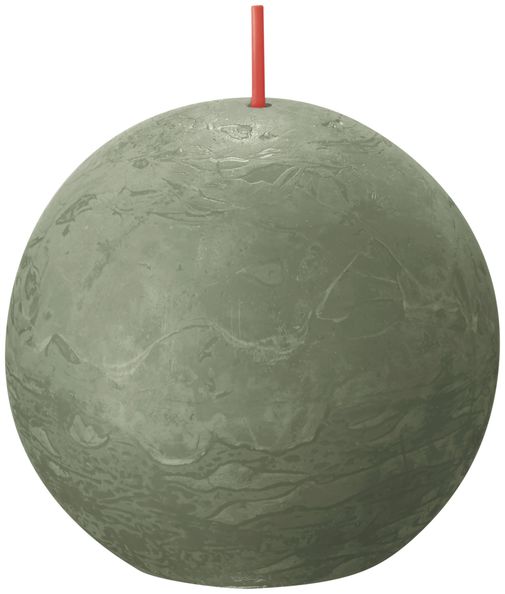 Bolsius rustic ball candle fresh olive ø76 mm 25 hours (6 pieces)
