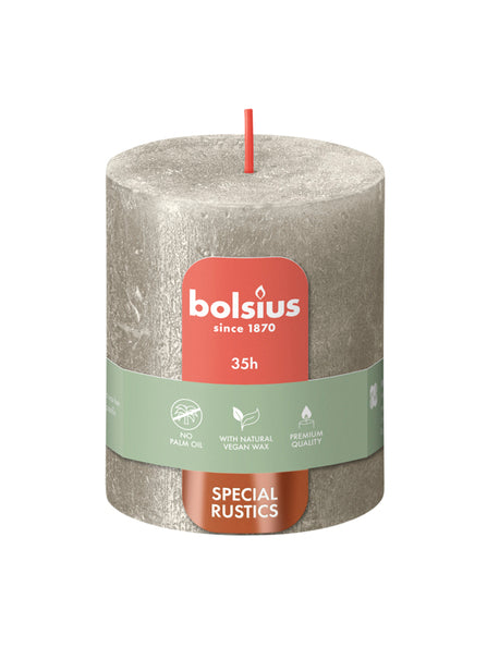 Bolsius pillar candle shimmer champagne ø68x80 mm 35 hours (4 pieces)