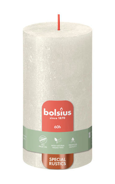 Bolsius pillar candle shimmer ivory ø68x130 mm 60 hours (4 pieces)