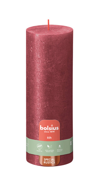Bolsius pillar candle shimmer red ø68x190 mm 85 hours (4 pieces)