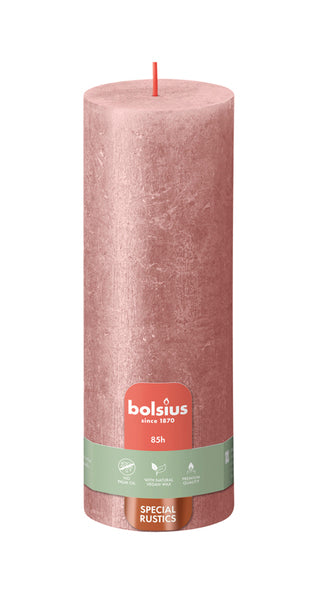 Bolsius pillar candle shimmer pink ø68x190 mm 85 hours (4 pieces)