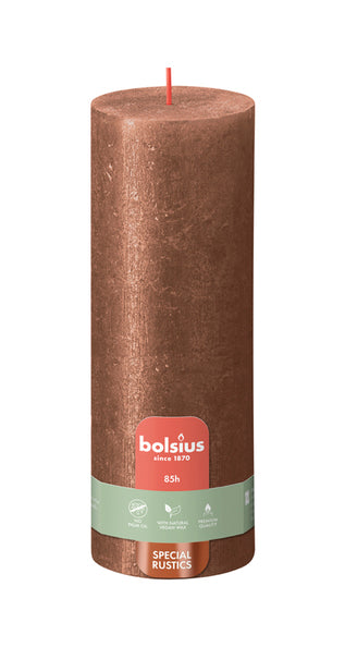 Bolsius pillar candle shimmer copper ø68x190 mm 85 hours (4 pieces)