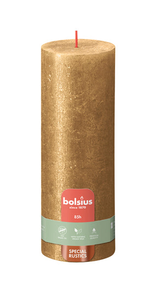 Bolsius Bolsius Stubbares Shimmer 4 St rustic 190x68 mm gold colored