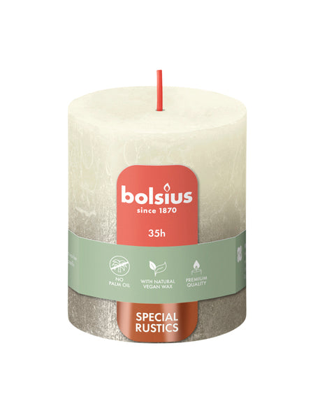 Bolsius blocco candela soft perla + champagne ø68x80 mm 35 ore (4 pezzi)