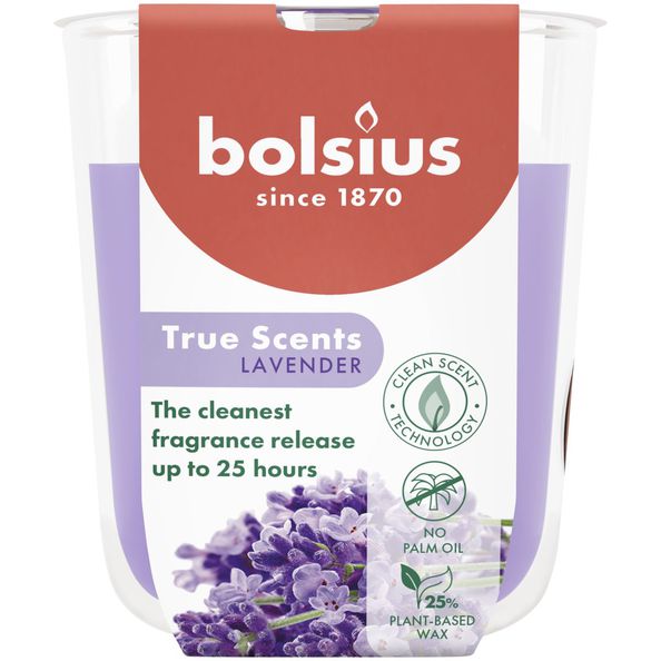 Bolsius bicchiere profumato veri profumi lavanda ø73x80 mm 25 ore (6 pezzi)