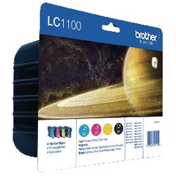 Cartucho de tinta brother lc-1100hyvalbp negro y 3 colores