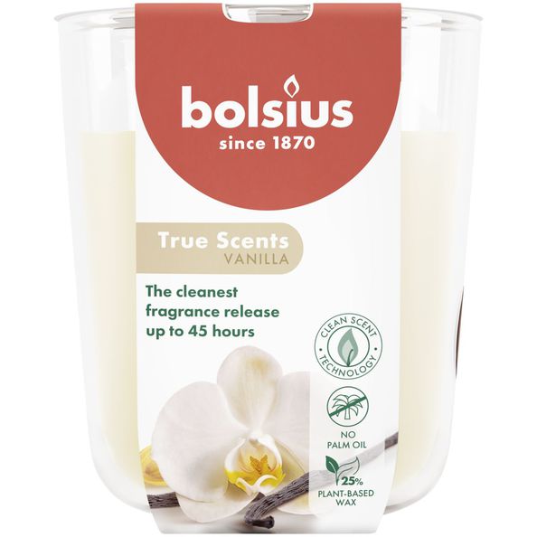 Bolsius bicchiere profumato veri profumi vaniglia ø85x97 mm 45 ore (4 pezzi)