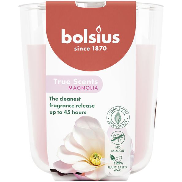 Bolsius bicchiere profumato veri profumi magnolia ø85x97 mm 45 ore (4 pezzi)