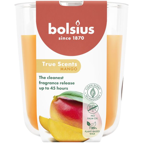 Bolsius scented glass true scents mango ø85x97 mm 45 hours (4 pieces)