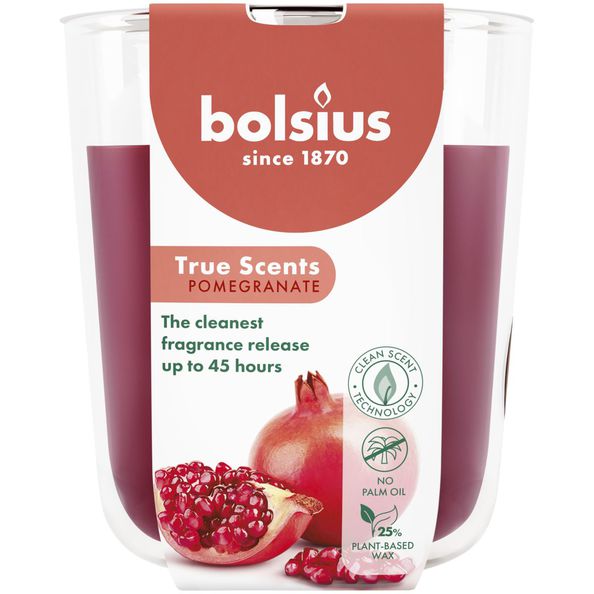 Bolsius bicchiere profumato veri profumi melograno ø85x97 mm 45 ore (4 pezzi)
