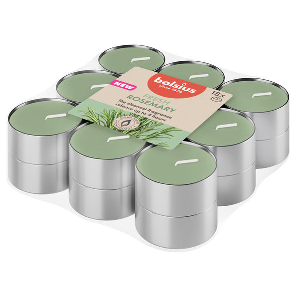 Bolsius velas de té perfumadas aromas verdaderos romero ø38x18 mm 4 horas (8x 18 piezas)