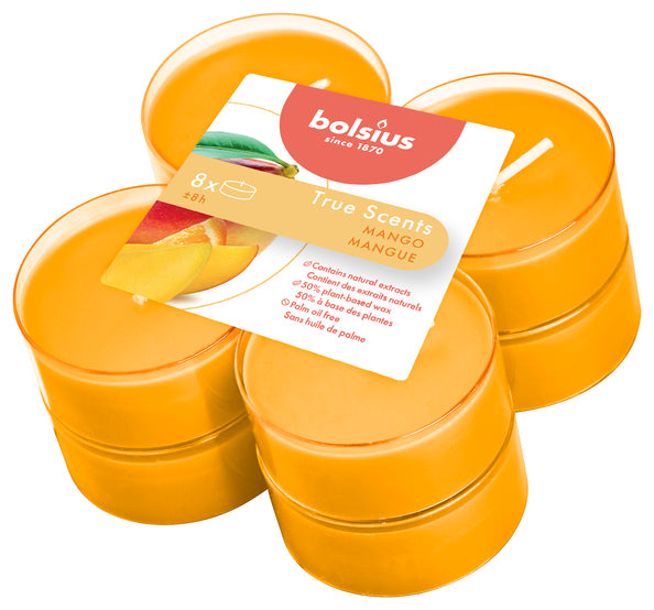 Bolsius maxi lights true scents mango ø58x24 mm 8 hours (6x 8 pieces)