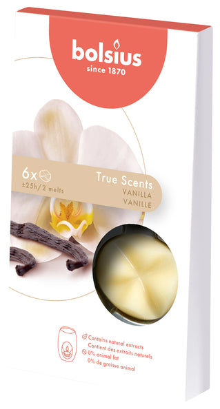 Bolsius wax melts pack true scents vanilla 25 hours (8x 6 pieces)