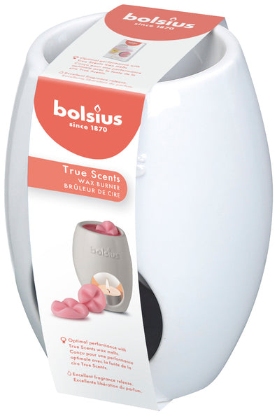 Quemador de cera aromática Bolsius ovalado blanco ø94x123 mm (2 piezas)