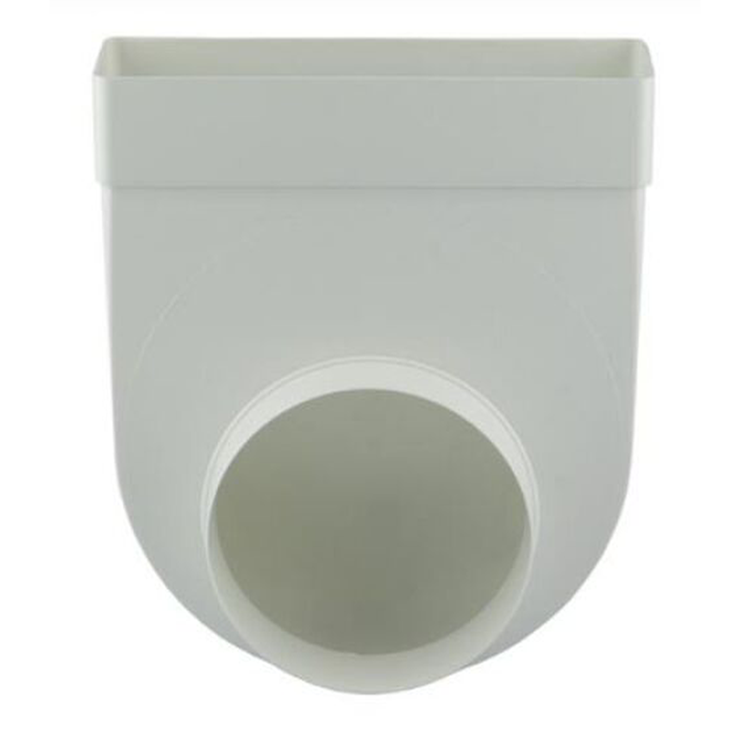 Renson 1069273 - Conexión de esquina de PVC. redondo derecho 90°7017 (220x90-dia 150) (blanco) | 3 piezas