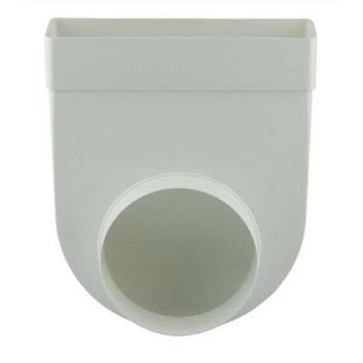 Renson 1069273 - pvc hoekverb. rechth. rond 90°7017 (220x90-dia 150) (wit) | 3 stuks