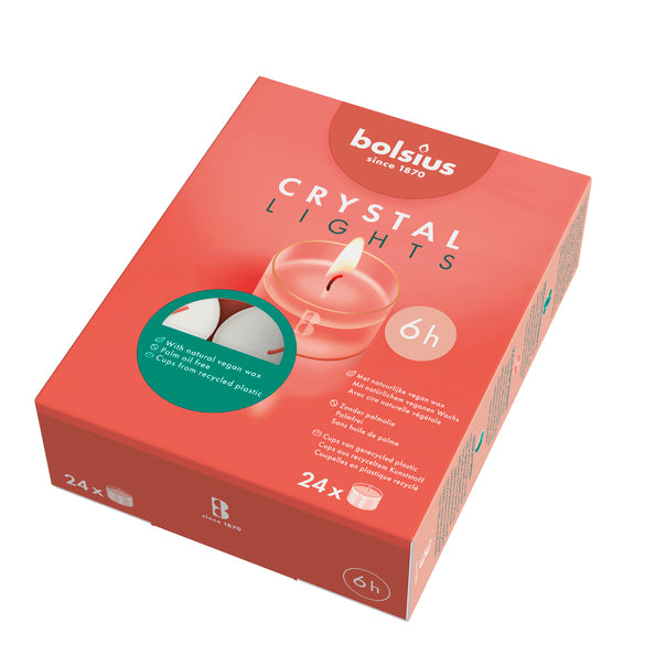 Bolsius clear cup tea lights ø39x19 mm 6 hours (6x 24 pieces)