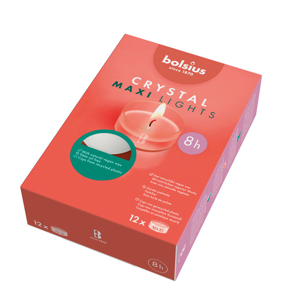 Bolsius clear cup maxi lights ø59x25 mm 8 hours (6x 12 pieces)