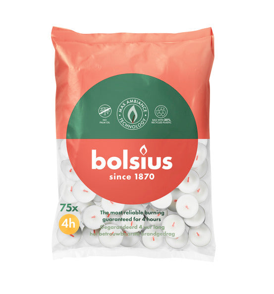 Candele Bolsius ø38x16 mm 4 ore (6x 75 pezzi)