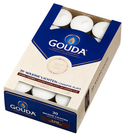 Velas de té Bolsius blancas ø38x23 mm 8 horas (4x 30 piezas)
