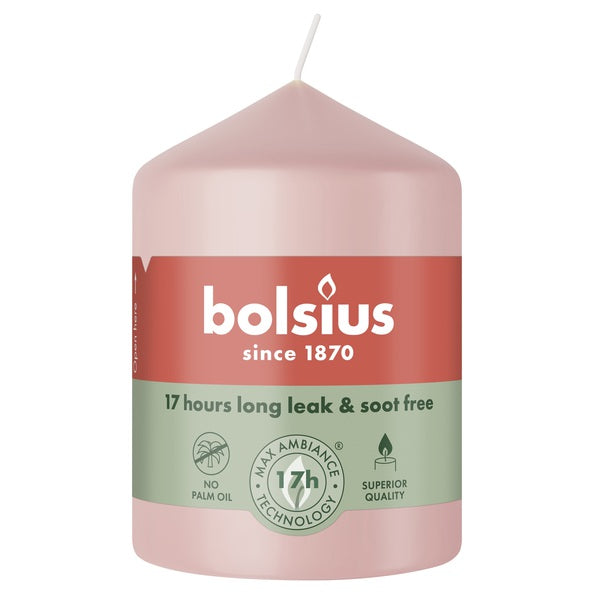 Bolsius pillar candle misty pink ø58x80 mm 17 hours (6 pieces)