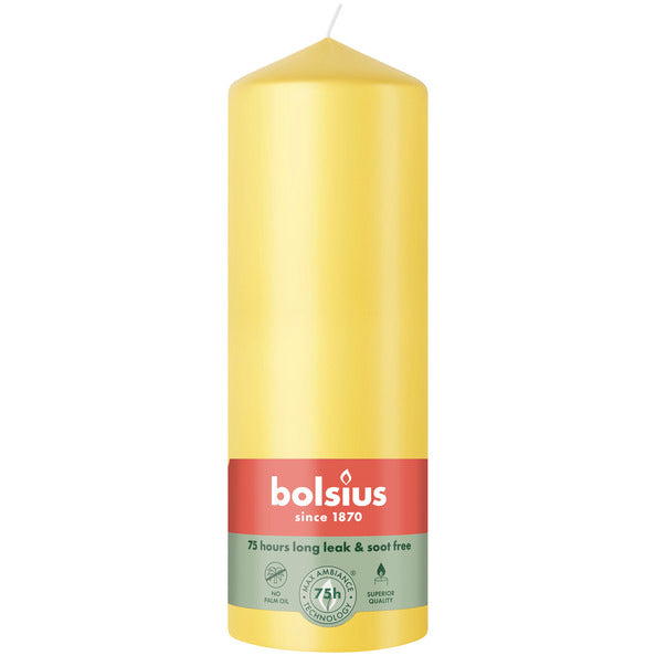 Bolsius blocco candela giallo sole ø68x200 mm 75 ore (6 pezzi)