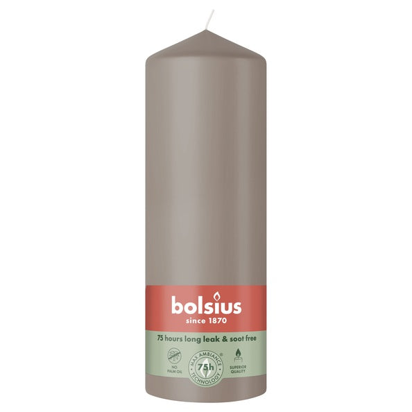 Vela de pilar Bolsius color topo ø68x200 mm 75 horas (6 piezas)