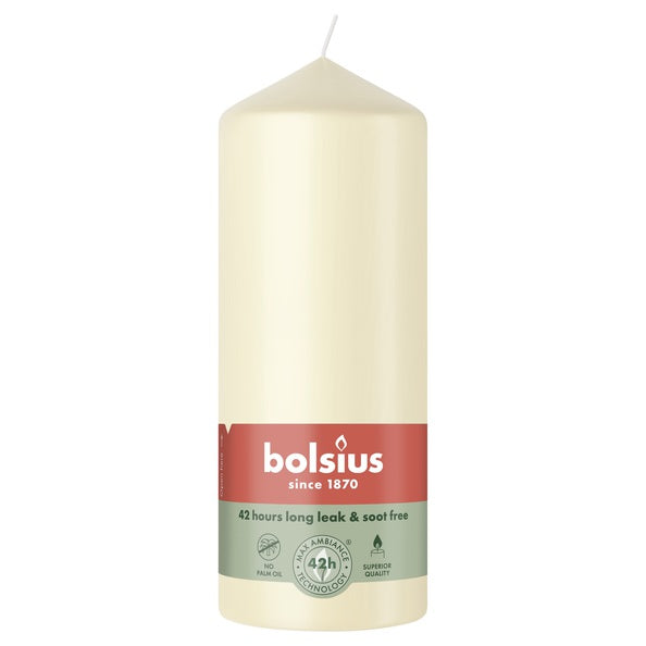 Bolsius pillar candle soft pearl ø58x150 mm 42 hours (6 pieces)