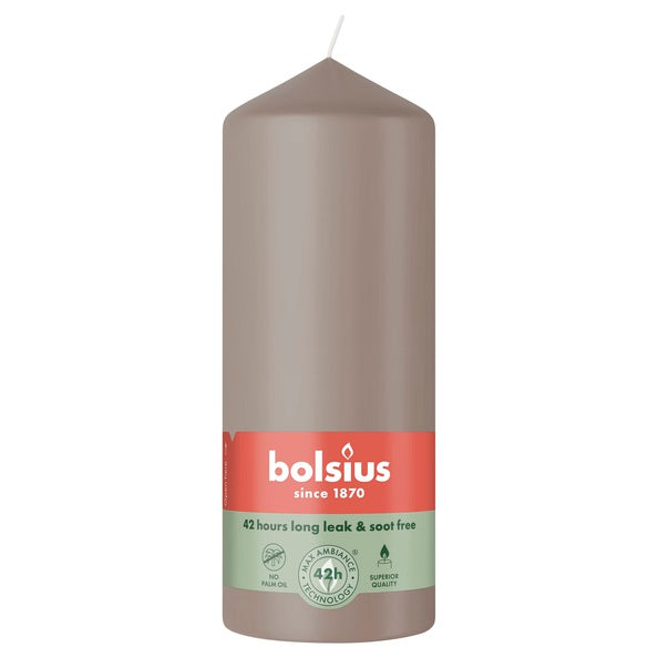 Bolsius pillar candle light taupe ø58x150 mm 42 hours (6 pieces)